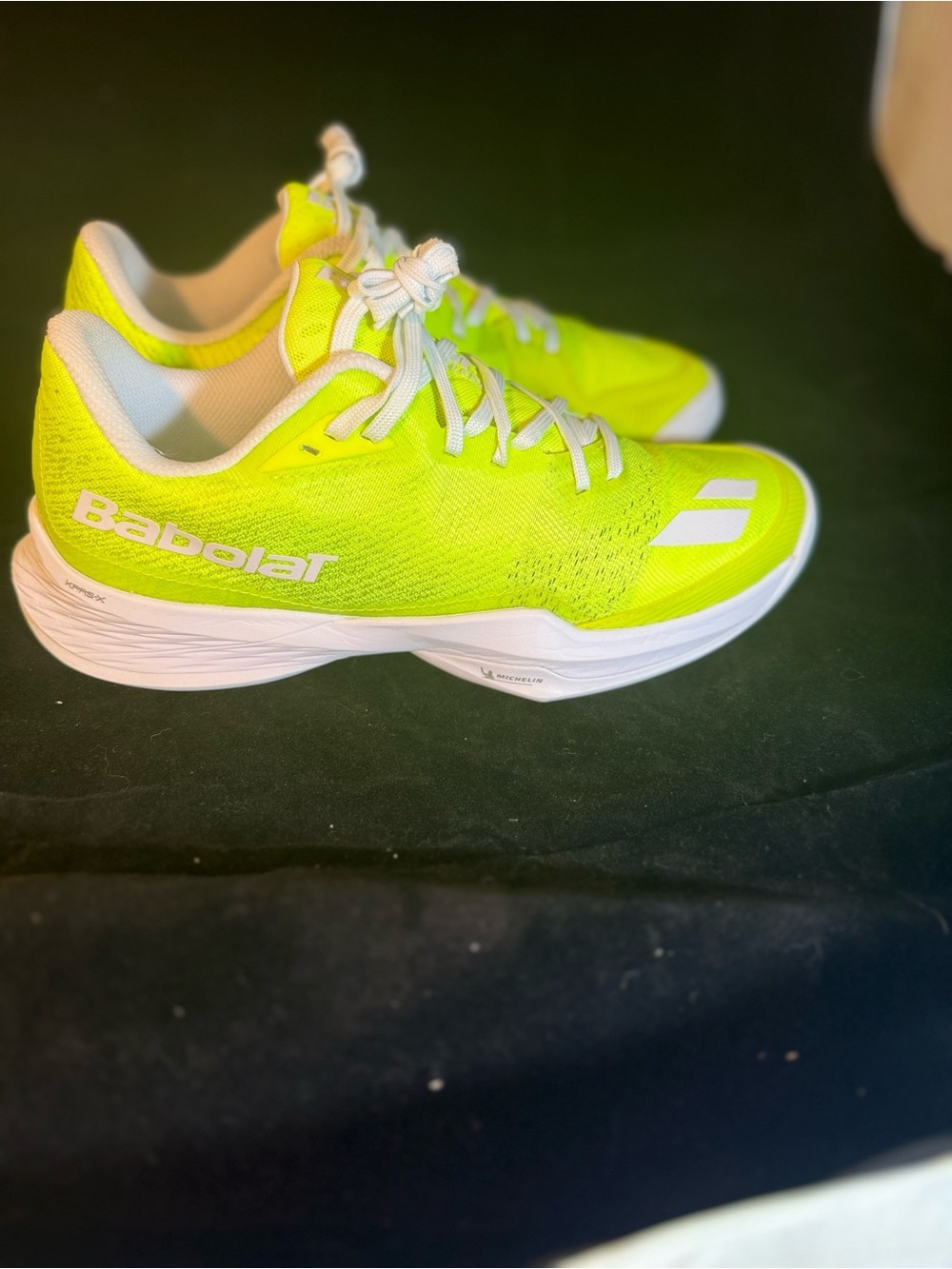 Babolat Jet Mach PKL Women Athletic Shoe - Neon Yellow/White size 9 - Picture 3 of 8